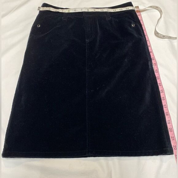 Polo Jeans Company Ralph Lauren Black Velvet Pencil Skirt - Size 2 - Picture 2 of 7